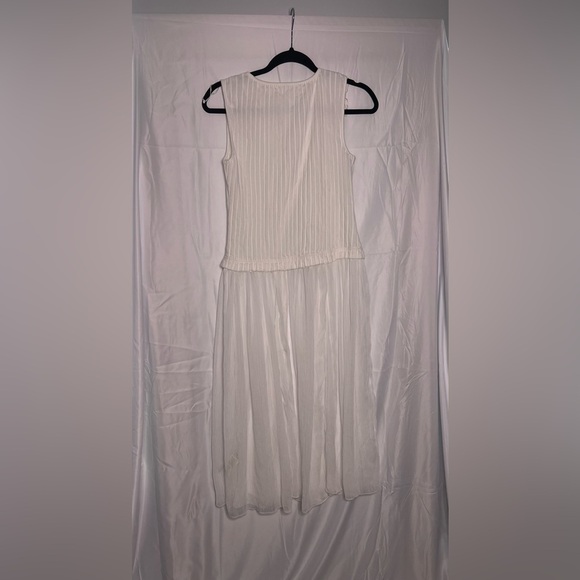 Free People Twice As Nice Maxi Tunic Top White Buttondown Sleeveless (XS)  NWOT - Picture 7 of 9